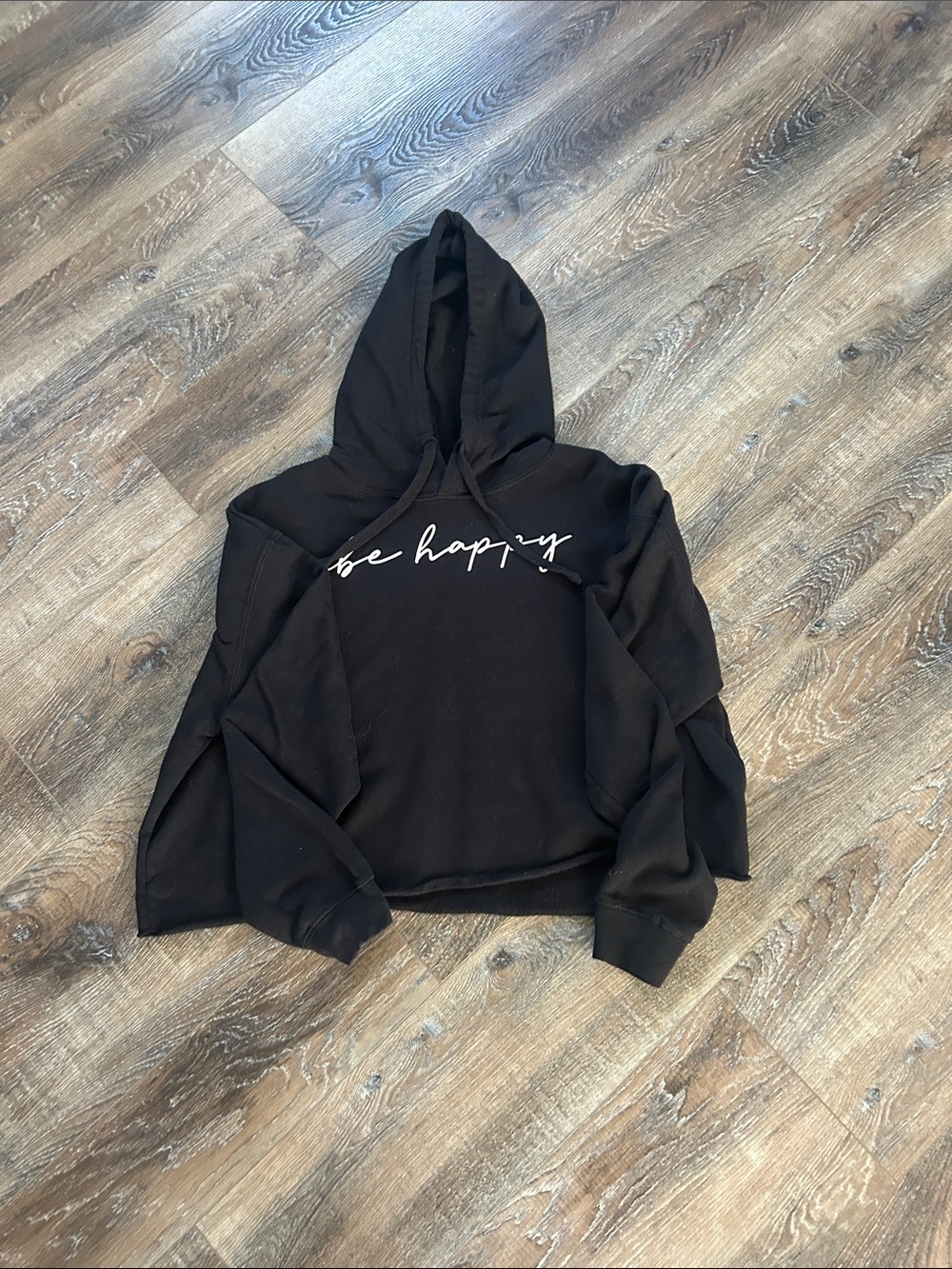 Be Happy Black Kids Hoodie Sweatshirt